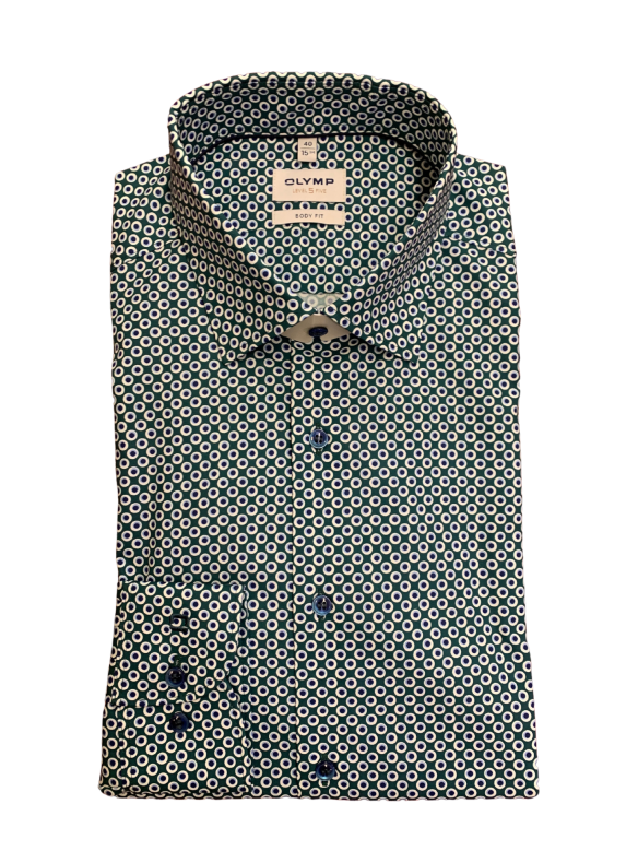 Shirt body fit, green , OLYMP