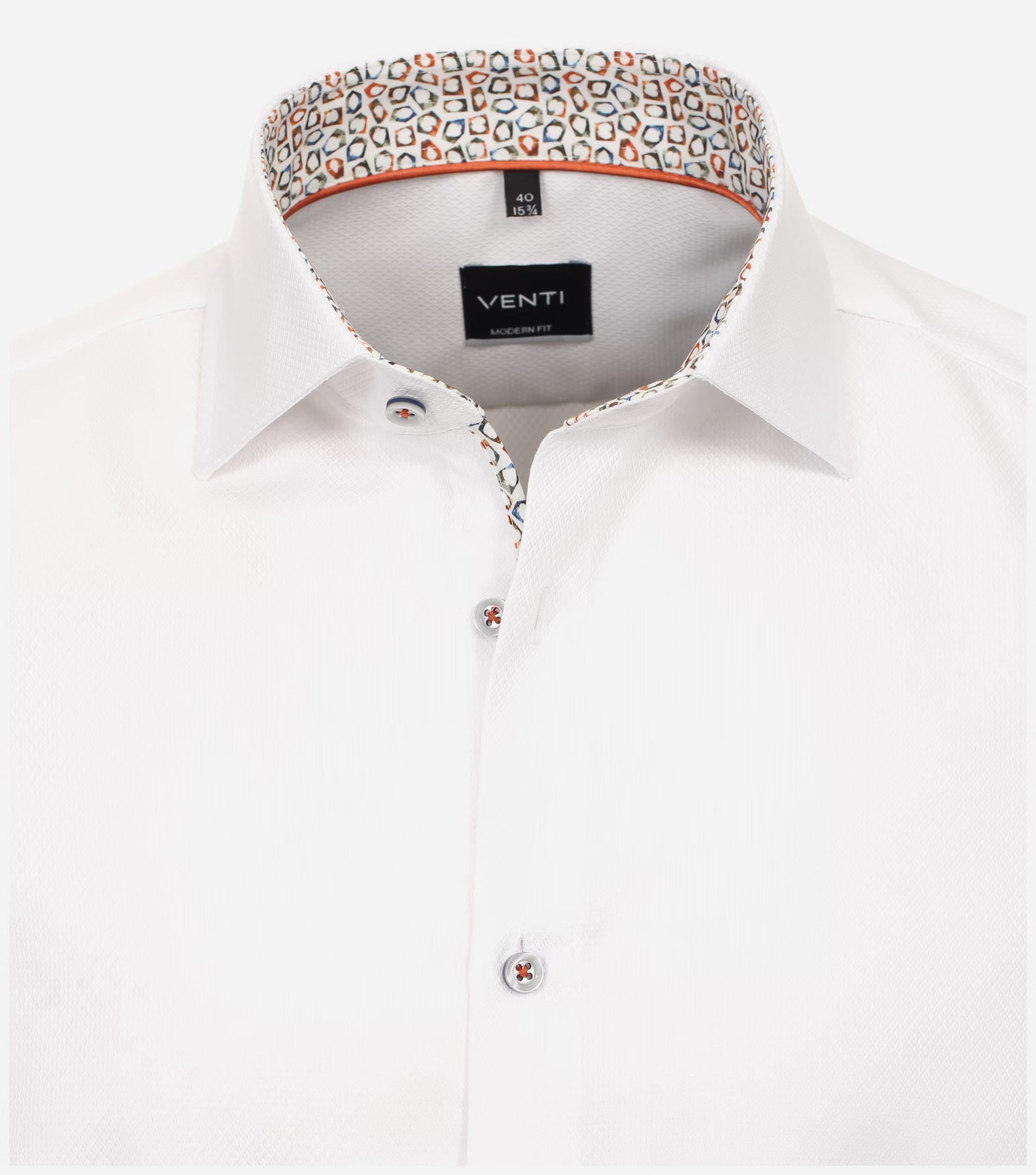 VENTI SHIRT WHITE BROWN DETAILS